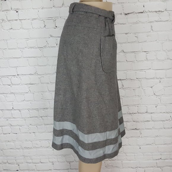 Hugo Boss Skirt Gray Virgin Wool Angora 12 - Picture 3 of 7